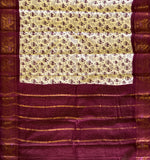 Hansavahana Sungudi saree with hand block printed swans