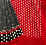 Checkmate handwoven double Ikat mercerised cotton with blouse