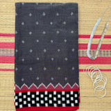 Checkmate handwoven double Ikat mercerised cotton with blouse