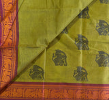 Kayalvizhi Kanchi cotton saree Yazhi motifs