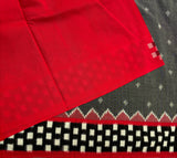 Checkmate handwoven double Ikat mercerised cotton with blouse