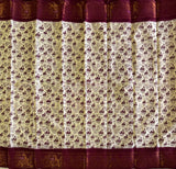 Hansavahana Sungudi saree with hand block printed swans
