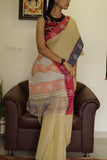 Shatadruka handwoven Patteda Anchu saree baby kolam print with blouse