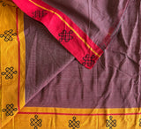 Shuba handwoven Patteda Anchu saree baby kolam print with blouse