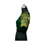 Haritha green mirror work blouse