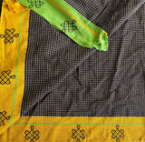 Kshama handwoven Patteda Anchu saree baby kolam print with blouse