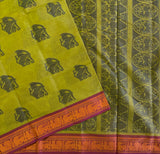 Kayalvizhi Kanchi cotton saree Yazhi motifs