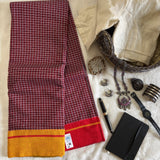 Vaachi handwoven Patteda Anchu saree with blouse