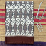 Kaju Katli et Chocolat handwoven double Ikat mercerised cotton with blouse