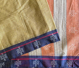 Shatadruka handwoven Patteda Anchu saree baby kolam print with blouse