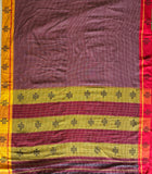 Shuba handwoven Patteda Anchu saree baby kolam print with blouse