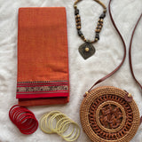 Tangerine Meeting Narayanpet cotton saree