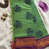 Senbagavalli Kanchi cotton saree Yazhi motifs