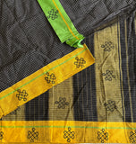 Kshama handwoven Patteda Anchu saree baby kolam print with blouse
