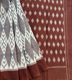 Kaju Katli et Chocolat handwoven double Ikat mercerised cotton with blouse
