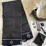 Tara handwoven Patteda Anchu saree baby kolam print with blouse