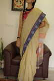 Shatadruka handwoven Patteda Anchu saree baby kolam print with blouse