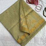 Urvi cardamom green pure silk Uppada Jamdani