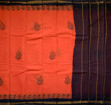 Ilayapirrati - cotton Sungudi with hand block prints and kattam blouse