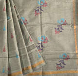 Krishnaveni - handwoven Uppada cotton sari with jamdani inlays