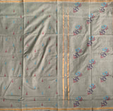 Krishnaveni - handwoven Uppada cotton sari with jamdani inlays