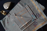 Krishnaveni - handwoven Uppada cotton sari with jamdani inlays