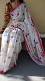 Poppins poppin’- mul cotton saree with polka dots