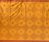Kaja - cotton handloom saree with Kolam block prints