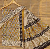 Cotton dress material, handblock printed - Sanganeri