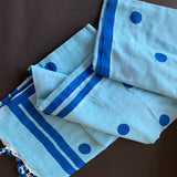 Bubbles - mul cotton saree with polka dots