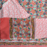 Cotton dress material, handblock printed - Sanganeri