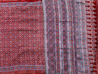 Durba - linen sari with ajrakh print