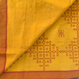 Kaja - cotton handloom saree with Kolam block prints