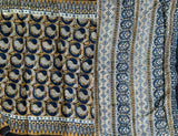 Narmada - hand block printed Ajrakh modal silk saree