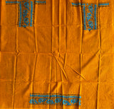 Yellow hand embroidered Kantha blouse fabric 0.8m
