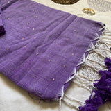 Lavender Haze - cotton saree with sequins - Diwali saree
