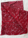 Dark red hand embroidered Kantha blouse fabric