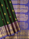 Varija green handwoven pure silk Kanjivaram