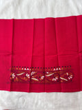 Red hand embroidered Kantha blouse fabric 0.8m - The Maggam Collective