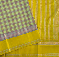 Checkmated silk cotton Paturi handwoven saree