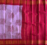 Annam Sungudi saree with hand block printed swans