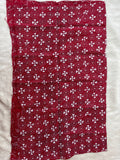 Red hand embroidered Kantha blouse fabric