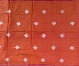 Stargazer handwoven cotton Mangalgiri with Nizam border and embroidered kolams - The Maggam Collective