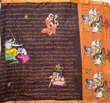 Adhrutha Bapu Ramayana print on Chennur silk saree