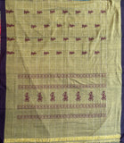 Tungavidya handwoven Siddipet gollabhama grid saree with blouse - The Maggam Collective