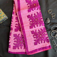 Vaidehi Pink saree with purple appliqué