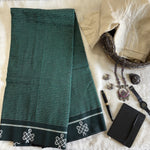 Pratha handwoven Patteda Anchu saree baby kolam print with blouse
