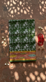 Kavya Venkatagiri saree with kadhi ikat border and cow print