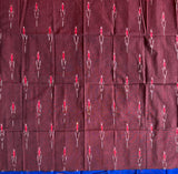 Maroon Ikat blouse fabric