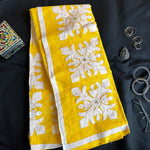 Bhavya – Lemon yellow saree with white appliqué